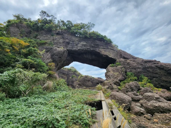 Natural coastal arch at Echizen
