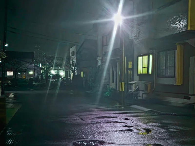 Dark alley leading to a hidden Fukui izikia