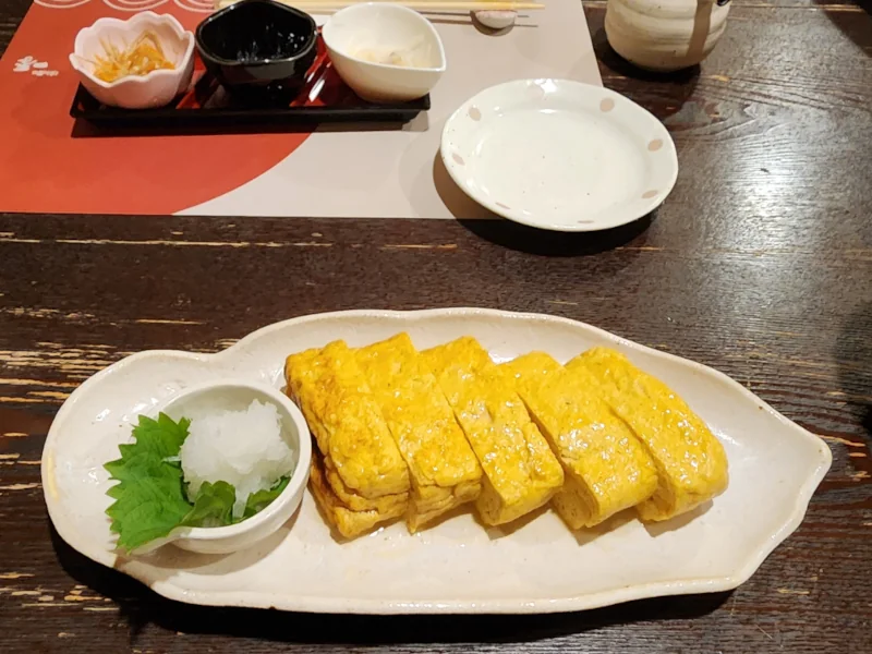 Tamago dish served at the Fukui izikia
